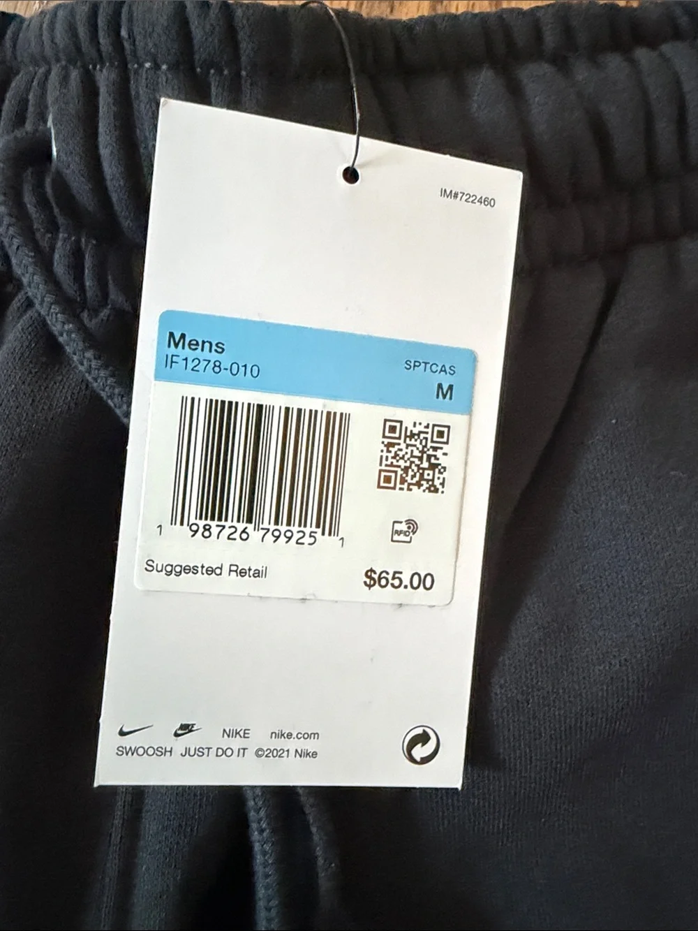 Nike air - Black Men’s fleece Shorts with White Logo